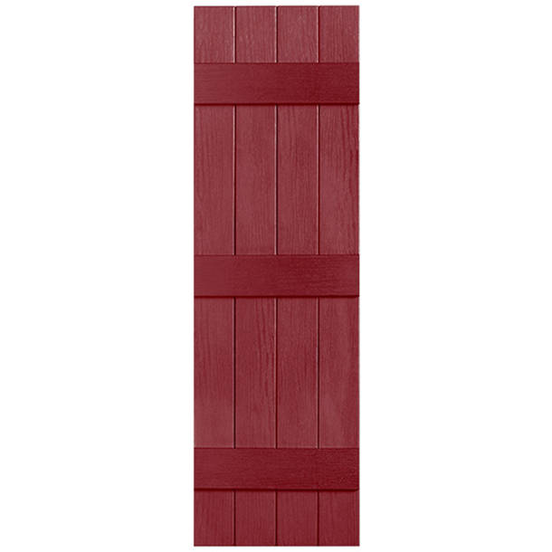 Alpha Shutters Four Board and Batten Closed Vinyl Shutters Pair